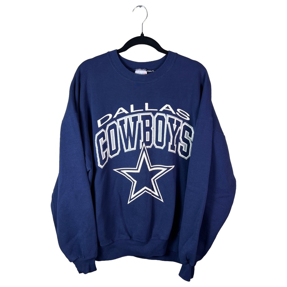 Vintage Chalk Line Dallas Cowboys Sweatshirt Navy Blue NFL Graphic Crewneck XXL